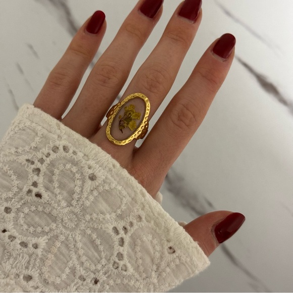 American Vintage Jewelry - Trendy Retro Y2K Gold Floral Vintage Ring Stainless steel